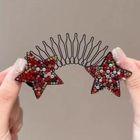 Rhinestones Stars Broken Hair Finishing Artifact Back Head Hair Fixed Clip Invisible Hairpin Girls Headband Fashion Styling Tool