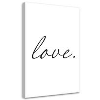 Canvas print, Love 40x60 balta/juoda