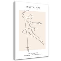 Canvas print, Ballerina Line Art 40x60 smėlis