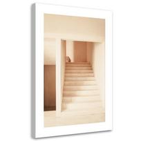 Canvas print, Aesthetic staircase 40x60 smėlis