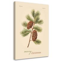 Canvas print, Cone and Merry Christmas sign 40x60 smėlis