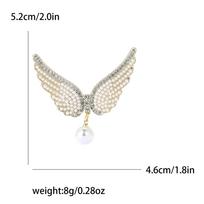 Autumn And Winter Alloy Pearl Angel Wings Brooch Delicate Ladies Suit Coat Corsage Ornament Pin