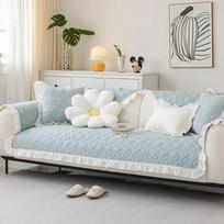 1PC Cotton Sofa Cover for Living Room L Shaped Universal Sofa Cushion Mat Non-slip All Seasons Couch Slipcover  Christmas A 70x70 white