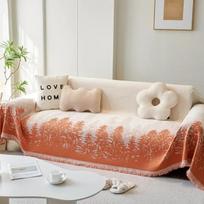 Thicken Chenille Blanket Classic Bohemia Stripe Sofa Blanket Couch Non Slip Blanket Office Nap Shawl Cushion Sofas Towel S 180x130 beige