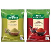 Tata Sampann Chilli Powder With Natural Oils, 200g & Tata Sampann Coriander Powder With Natural Oils, 200g