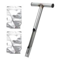 Soil Sample Probe 13 Inch Metal T-Style Handle Soil Probe Rod with 2Pcs Reusable Sample Bags Soil Test Kits for Soil Sampling sidabras