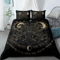 Viking Art Constellation Bedding Sets Comforter Cover,Trippy Galaxy Bed Set Duvet Cover,Horoscope Moon Phase Quilt Cover Cozy 218x177cm 86x70in