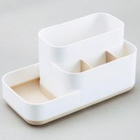 Kūrybiška nuimama plastikinė grotelių laikymo dėžutė kosmetikos tvarkymui 23*13*12cm chaki