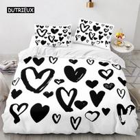 Raudonos širdies antklodės užvalkalas Prabangus romantiškos temos patalynės komplektas porai Valentino dienos dovanos merginai Miegamojo dekoravimas 70x133cm 2pcs