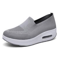Sneakers Women\'s Sports Shoes Mesh Breathable Platform Tennis Casual Slip-On Ladies Walking Vulcanized Shoes Zapatillas Mujer 35 sidabras