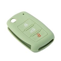 Silikoninis raktų dėklas Volkswagen Bora, Lavida, Touran, Tiguan, Passat, Octavia nuotolinio valdymo raktams Key Bag chaki žalia spalva