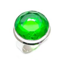 Peridot Ethnic 925 Sterling Silver Jewelry Ring Size 9 g5o48 green