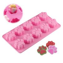 Miela šuns kaulo silikoninė forma kepimui, šokoladui, saldainiams, fondantui, katės pėdutei, muilui, konditerinės formos, tortų dekoravimo įrankiai pink