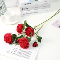 6 Pcs Artificial Peony Flowers Fake Flowers Silk Peonies Flowers Vintage Home Birthday Party Decoration Office Wedding Decor raudona