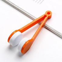 Mini 1Pc Portable Multifunctional Glasses Cleaning Rub Eyeglass Sunglasses Spectacles Microfiber Cleaner Brushes Wiping Tools oranžinė