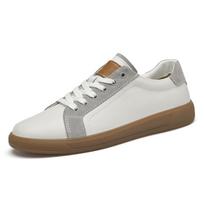 New Designer Genuine Leather Sneakers Fashion Mens Casual Shoes Outdoor Man Solid Color Walking Shoes Versatile Vulcanize Shoes 36 balta