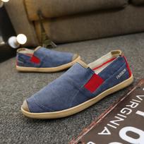 New Breathable and Comfortable One Step Fashion Men's Canvas Anti Slip LightweightDriving Shoes 39 mėlyna