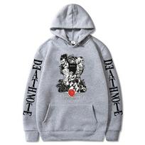 Hoodie, Japanese Anime Death Notes, New Student Casual Anime Sweater XS gray