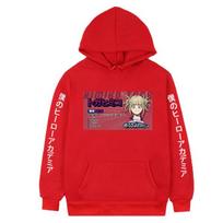 New Riman Academy Peripheral Pattern Printed Long Sleeve Top Hooded Sweater XS raudona