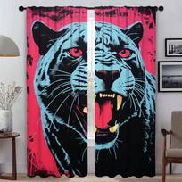 Home Interior Curtains for Living Room Leopards Shades Tulle for Bedroom Partition Blackout Curtain Curtains 2 Pieces Kitchen W50xH70cmx2pcs-CL