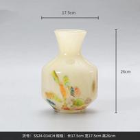 High Grade Vintage Fenton Jade Amber Glass Vase Living Room Home Decoration Glass Vase Ceramic Vase white