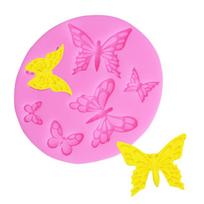 Butterfly Shaped Fondant Cake Mold Silicone Mold lace pattern Mould Bakeware Baking Cooking Tools Sugar Cookie Decor rožinė