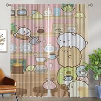 Tulle for Bedroom Sumikko Gurashi Shades Living Room Curtain Kitchen Curtains 2 Pieces Halloween Decoration Partition Blackout W50xH70cmx2pcs-CL