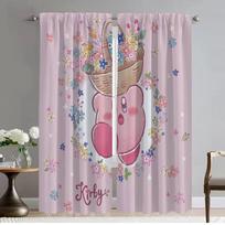 Kirbys Curtains for Bedroom Modern Living Room Curtains 2 Pieces Shades Partition Halloween Decoration Window Curtain Kitchen W50xH70cmx2pcs-CL gray