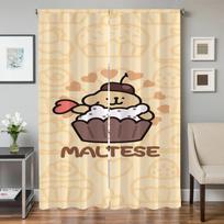 Home Interior Kitchen Curtains for Living Room 2 Pieces Blackout Curtains Door Curtain Maltese Dog Bedroom Decoration Partition W50xH70cmx2pcs-CL