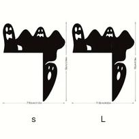 1set/2pcs Halloween three-dimensional 3 ghost acrylic mirror stickers, switch door decoration wall stickers, Halloween house party decoration Pack of 2 gray