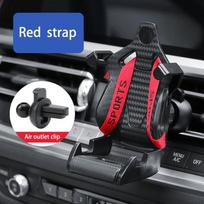Kebidumei Racing Seat Design Car Air Vent Phone Holder 360 Degree Roration Air Outlet Mount GPS Stand Navigation Support Bracket raudona