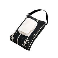 Sturdy Cotton Wet Wipe Storage Pack Quilted Bowknot Stripe Designs Soft Travel Tissue Holder for On the Go Moms juoda