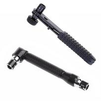 L-Shape Socket Ratchet Wrench 1/4 Inch Hexagon Screwdriver Bit 90 Degree Double-End Handle Spanner Repair Tool Wrenches black