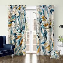 Watercolor Beige Leaf Flower Vintage Window Curtains Blinds For Living Room Kids Bedroom Bathroom Kicthen Door Home Decor2Pcs W65X60H(cm)X2Pcs&Hook