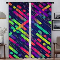 Kitchen Curtains for Bedroom Colorful Pattern Blinds Home Interior Curtains for Living Room Shades Window Curtain Partition W50xH70cmx2pcs-CL