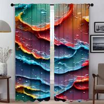 Kitchen Curtains for Bedroom Happy Dopamine Shades Curtains Child Room Living Room Curtain Halloween Decoration Partition Camera W50xH70cmx2pcs-CL