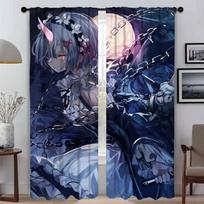 Curtains for Bedroom Re-zero Shades Window Curtain for Room 2 Panel Partition Home Interior Curtains Halloween Decoration Living W50xH70cmx2pcs-CL