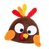 Festive Turkey Beanie for Thanksgiving Celebrations for Adults white