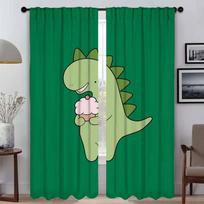 Curtains for Bedroom Cute Dinosaur Shades Window Curtain for Room 2 Panel Partition Home Interior Curtains Halloween Decoration W50xH70cmx2pcs-CL