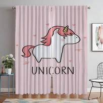 Unicorn Blackout Curtain for Room 2 Panel Home Interior Curtains 2 Pieces Partition Tulle for Bedroom Shades Living Kitchen W50xH70cmx2pcs-CL