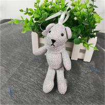 17CM Lovely Stuffed Plush Animals Toys  Burlap Bear Bag Pendants Keychain Plush Toy Kid's Gift PP Cotton 11cm-30cm balta