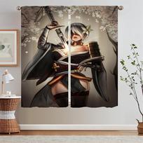 NieR Automata Blackout Curtain for Living Room Decoration Cheap Things With Free Shipping for Home Partition Tentacles Curtains W50xH70cmx2pcs-CL