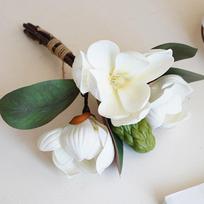 1 kekė dirbtinės magnolijos gėlė 3 galvutės Magnolijos puokštės putos su lapais Namų išdėstymas Svetainės vestuvėms Miegamojo grindų vazos dekoravimui ruda