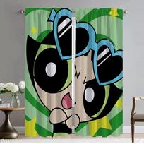PowerPuff Girls Window Curtain for Room 2 Panel Partition Tulle for Bedroom Home Interior Curtains Shades Halloween Decoration W50xH70cmx2pcs-CL