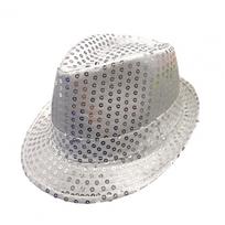 Shining Short Brim Hemming Jazz Hat Adult Kids Sequins Decorated Stage Show Hat Party Supplies Kid balta