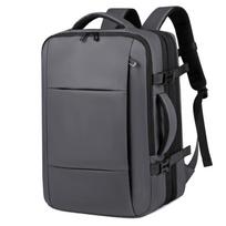 Men's Expandable Large-Capacity Backpack, Multi-Functional Travel Bag with Dry and Wet Separation pilka spalva