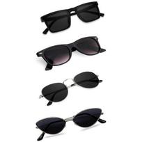 Sheomy Unisex Combo offer pack of 4 shades glasses pathan Sunglasses Rectangle Retro Vintage Narrow Women::Men ,MKN-129