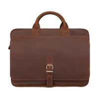 Jiameida Retro Genuine Leather Men's Multi-Function Laptop Shoulder Bag null tamsiai ruda spalva