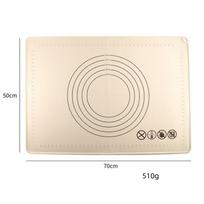 Silicone Pad Baking Mat Sheet Food Grade Household Tough Durable Kneading Dough Mat for Kitchen Rolling Large Dough Non-Stick 50 * 70 Kneading Pad 510g smėlis