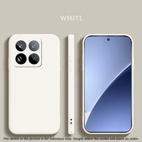 Originalus skysto silikono telefono dėklas, skirtas Xiaomi 15 Pro 14 13 Ultra Pro smūgiams atsparus flanelinis pamušalas, apsauginis dangtelis, minkštas apvalkalas Xiaomi 15 balta